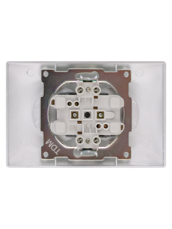 Розетка двойная 2П 10А 250В серебр. металлик "Лама" TDM