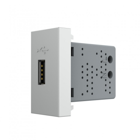 Розетка USB с блоком питания серая (механизм) Livolo