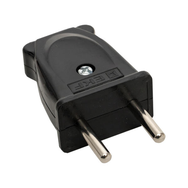 Вилка плоская б/3 черная 10А 250 В Proxima EKF