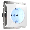 Розетка с подсветкой (белая) СУ IP20 Werkel