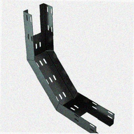 Лоток перфорированный КП 250х50-90 УТ1,5 для поворота трассы вверх на 90, оцинкованный лист S1,5