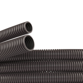 Труба ПА 6 гибкая гофр. д.16мм, ПВ-0, без протяжки, 100м, цвет тёмно-серый DKC