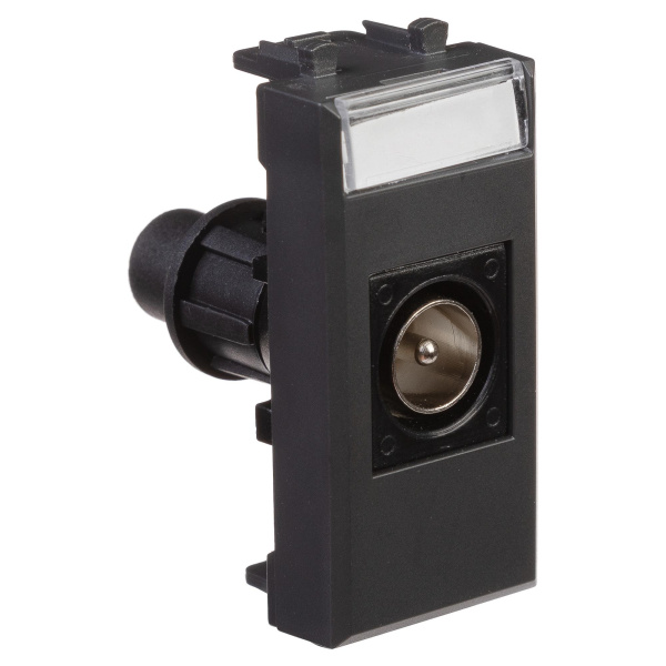 Розетка TV одиночная модульная, "Avanti", "Черный матовый", 1 модуль DKC Розетка TV одиночная модульная, "Avanti", "Черный матовый", 1 модуль DKC