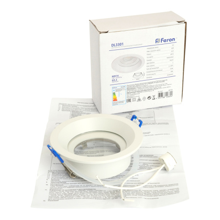 Светильник потолочный встраиваемый, MR16 G5.3, белый DL3301 Feron