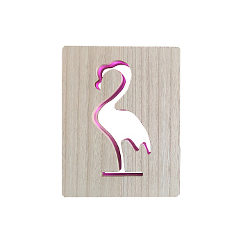 12-187 Светодиодный ночник "Фламинго", розовый, 2хАА, МДФ, 180х25х230мм. Apeyron