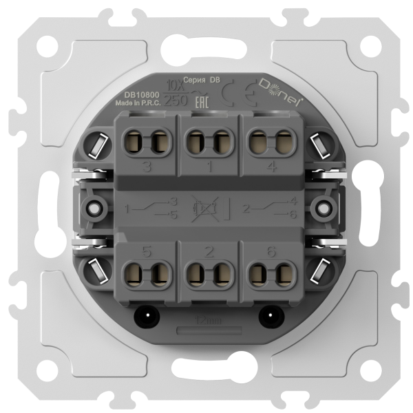 Donel механизм выключателя В2 с 2-х мест (проходного), 10 A 250 В~, серия DB