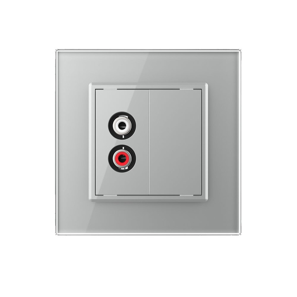 Розетка аудио RCA "2-ой тюльпан" Серая Livolo Розетка аудио RCA "2-ой тюльпан" Серая Livolo