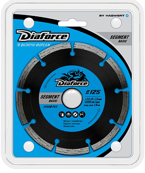 Диск алмазный TURBO BASIC 115х22,23х7,5x1,9 сухой рез DIAFORCE	