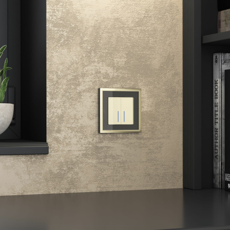 Baguette Рамка на 1 пост (черный/латунь) Werkel