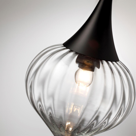 Подвес E14 1*40W KESTA черный/прозрачный/стекло ODEON LIGHT