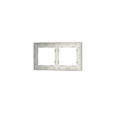 Рамка стеклянная Voltum S70 на 2 поста, (сталь, стекло)