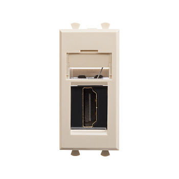 HDMI розетка модульная, тип А-А, "Avanti", "Ванильная дымка", 1 модуль DKC