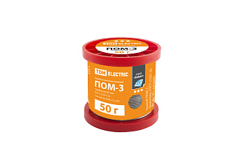 Припой ПОМ-3, проволока, ГОСТ 21931-76, Ø1 мм, 50 г, катушка, серия "Алмаз" TDM
