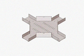 Лоток крестообразный замковый глухой КМЗГ 500х80 УТ1,5, горячее цинкование, S1,5