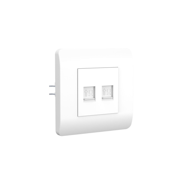 Розетка компьютерная 2xRJ45, белый NEW3-E CHINT Розетка компьютерная 2xRJ45, белый NEW3-E CHINT