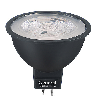 Лампа Светодиодная GLDEN-MR16-DIF-7-230-GU5.3-4500 1/10/100 Черная Dif 30 General