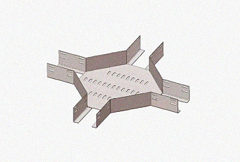 Лоток крестообразный глухой КМГ 100х100 УТ1,5, горячее цинкование S1,5