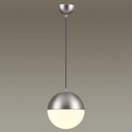 Подвес E27 1*40W PINGA мат.никель/металл/белый/стекло B ODEON LIGHT