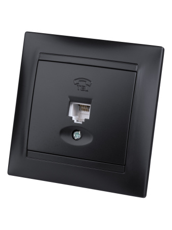 Розетка телефонная RJ11 графит "Лама" TDM Розетка телефонная RJ11 графит "Лама" TDM