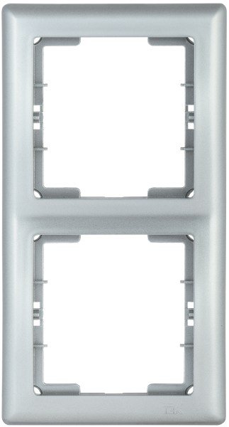 Рамка 2-местная вертикальная РВ-2-БС BOLERO серебряный IEK