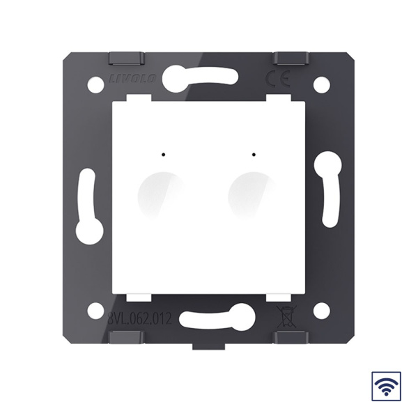 Двухклавишный сенсорный выключатель Module с функцией радиоуправления, цвет белый (механизм) Livolo