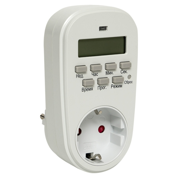 Розеточный электронный таймер SAT-20p 16A недельный PROxima EKF