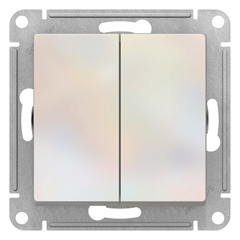 ATLASDESIGN 2-клавишный ПЕРЕКЛЮЧАТЕЛЬ, перекрестный, 2 x сх. 7, 10АХ, механизм, ЖЕМЧУГ Schneider Electric