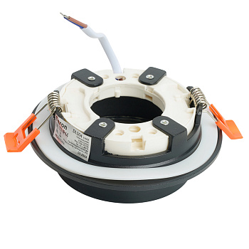 Светильник потолочный встраиваемый, 15W 230V GX53, IP44, черный, круг, без лампы, DL504 Feron