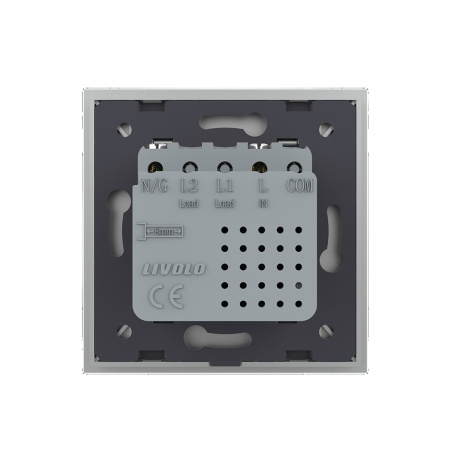 Розетка USB type C с блоком питания 45W Livolo 1 пост Серая VL-C7VUC-2IP