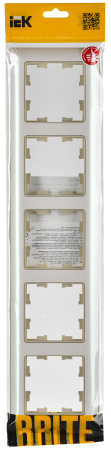 BRITE Рамка 5-мест. РУ-5-Бр беж./жемч. IEK