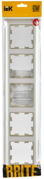 BRITE Рамка 5-мест. РУ-5-Бр беж./жемч. IEK