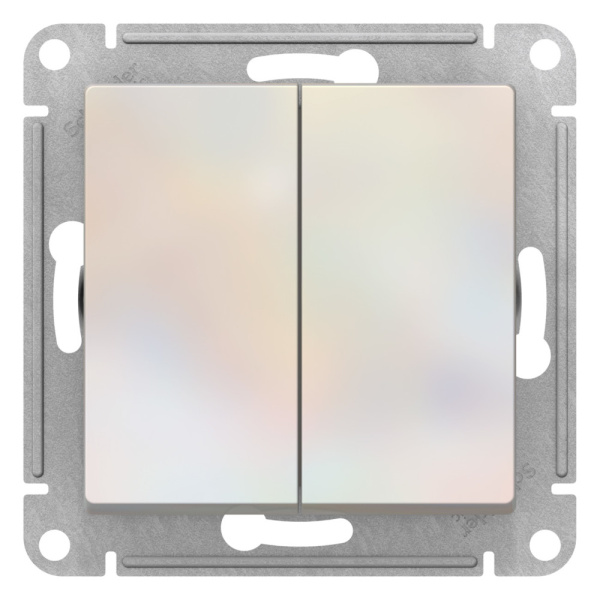 ATLASDESIGN 2-клавишный ПЕРЕКЛЮЧАТЕЛЬ, перекрестный, 2 x сх. 7, 10АХ, механизм, ЖЕМЧУГ Schneider Electric