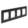Минск Рамка 4-местная стеклянная черная EKF