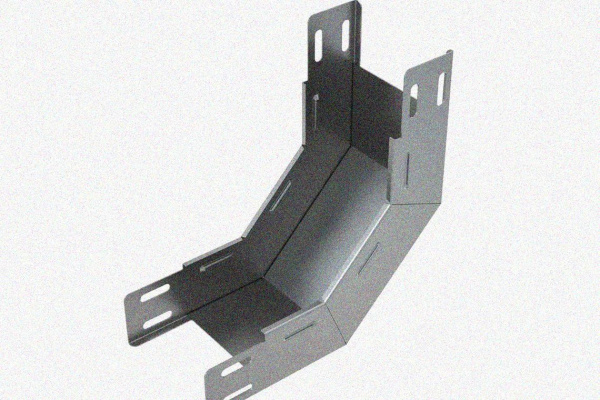 Лоток замковый глухой КСЗГ 150х50-90 УХЛ1 для поворота трассы вниз на 90, оцинкованный лист, S1,0