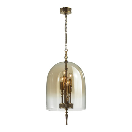 Подвес E14 4*40W BELL бронзовый с патиной/"коньячный"/стекло ODEON LIGHT