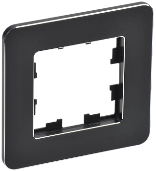 BRITE Рамка 1-мест. РУ-1-1-Бр металл черн. RE IEK