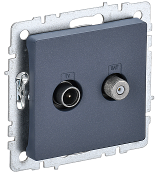 BRITE Розетка двойная TV+SAT РТВ/РСп12-БрМ маренго IEK