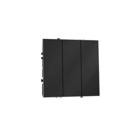 Выключатель встраиваемый Voltum S70 трехклавишный 10А, (графит)