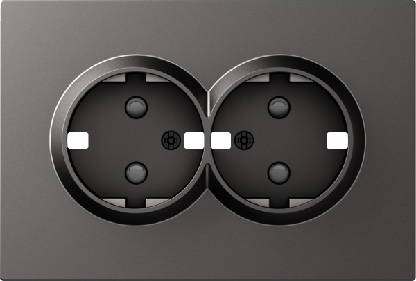 Donel S08 матовый титан накладка для розетки 2-й с заземлением, со шторками 16A 250 В~,серия DB