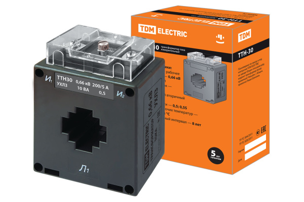 Трансформатор тока измерительный ТТН 30/200/5-10VA/0,5-Р TDM
