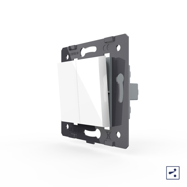 Выключатель двухлинейный проходной клавишный (модуль) БЕЛЫЙ Livolo