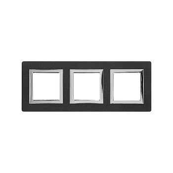 Рамка из алюминия, "Avanti", черная, 3 поста (6 мод.) DKC