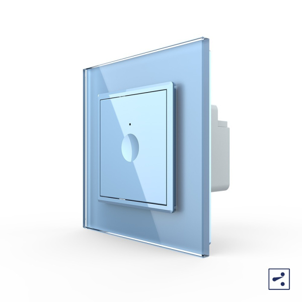 Одноклавишный проходной сенсорный выключатель Module, цвет синий Livolo