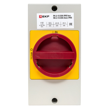 Переключатель кулачковый ПК-2-13 25А 3P "ВКЛ-ВЫКЛ" с блокировкой в боксе IP65 PROxima EKF