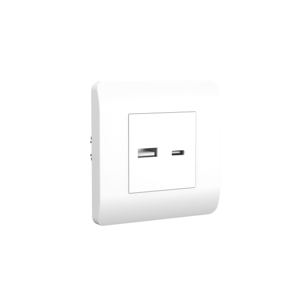 Розетка USB A+C, 5В/2,1А, белый NEW3-E CHINT