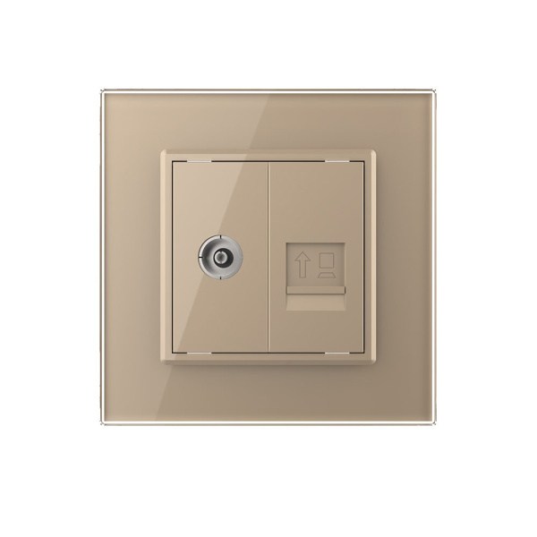 Розетка ТВ/КОМП RJ-45 Золотая Livolo Розетка ТВ/КОМП RJ-45 Золотая Livolo