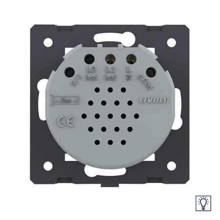 Одноклавишный сенсорный диммер Quadro, цвет белый (механизм) Livolo