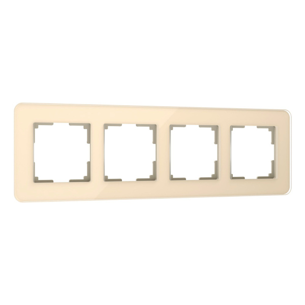 Elite Рамка из стекла на 4 поста айвори Werkel