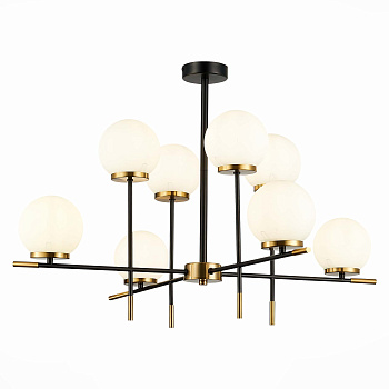Люстра потолочная Черный, Латунь/Белый E27 8*60Вт SL1203.412.08 ST LUCE