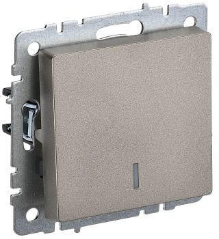 BRITE Выключатель 1-клавишный с индикацией 10А ВС10-1-1-БрШ шампань IEK